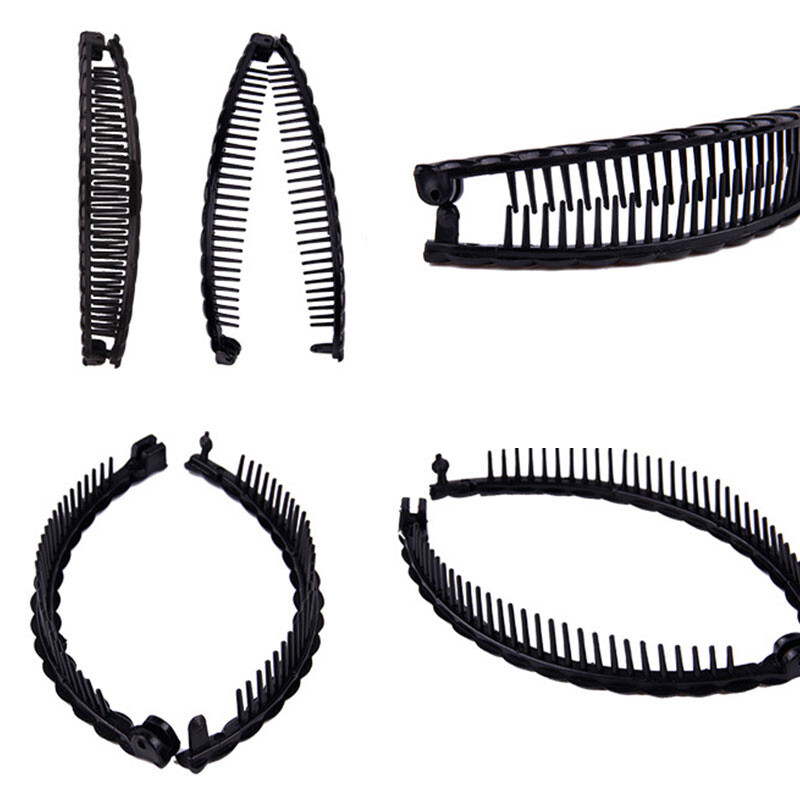 2pcs Banana Hair Clip Hair Comb Ponytail Clips Grips Banana Twist Clamp