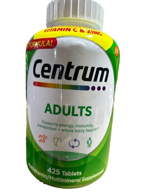 NEW Centrum Adults Multivitamin - 425 Tablets - Higher Levels Vitamin C and Zinc