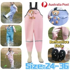 Kids Bear Fishing Chest Waders Waterproof Pant Boot Breathable Outdoor Wading AU