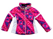 OBERMEYER Girls Patterned Ski Snowboarding Zipped Hoodie Jacket Size 4
