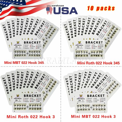 Soporte de ortodoncia dental 200 piezas Roth/MBT 022" ranura 3/345 ganchos metal - Imagen 7 de 29