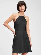 Gap Women's Halter-Neck Mini Dress Size 12- Black- NWT