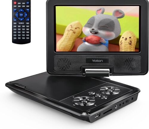YOTON 9.5" Portable DVD Player for Kids and Car, 7.5" Swivel HD 7.5'', Black  - Afbeelding 1 van 6