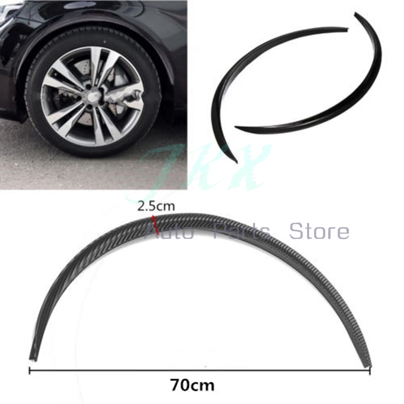 4x Protector Destellos Coche Color Fibra de Carbono Guardabarros Arco Tira Rueda Labio Ceja x Foto 2 de 4