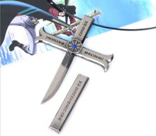 Anime ONE PIECE Dracule Mihawk Cosplay Cross Pendant Necklace Cool Gift