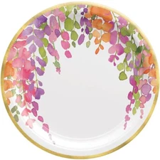 Romantic Floral 10.5-inch Plates Paper 8 Per Pack Party Party Tableware Supplies