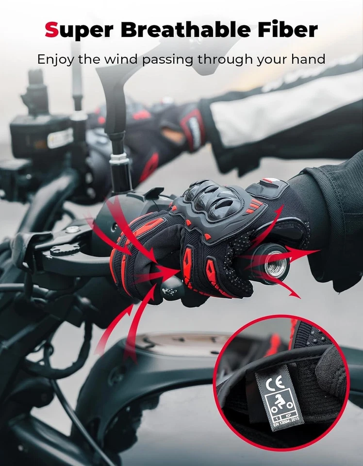 Motorbike Gloves, (Touchscreen fingers),  Size: XXL, Brand New!  - Image 3 of 3