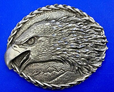 Detailed 3d Fighting Bald Eagle Head Attacking Beak Vintage 90's EGE Belt Buckle