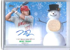 Mike Trout 2021 Topps Walmart Holiday Autograph Game Used Bat #06/10