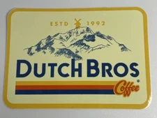 DUTCH Bros STICKER August RELEASE 2020 Yellow MOUNTAINS Original RARE!