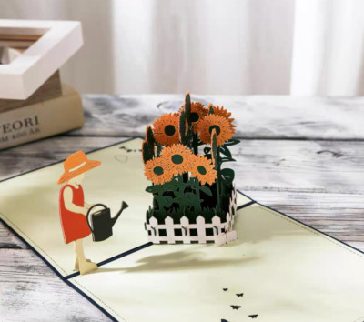 3D Pop Up Gartenarbeit Grußkarte für neues Zuhause Geburtstag oder gesund werden