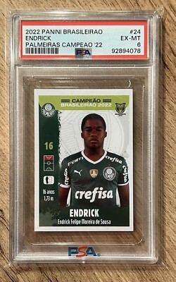 2022 Panini Brasileirao #24 Endrick Rookie Sticker Palmeiras Real ...