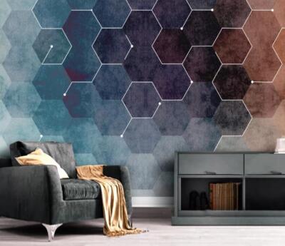 3D Hexagon H22 Tapete Wandbild Selbstklebend Abnehmbare Aufkleber Sinsin