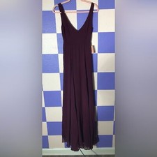 NWT Show Me Your MuMu Jenn Maxi Dress in Merlot Chiffon - Size XXS