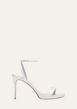 Christian Louboutin Loubi Queen 100, Off White/Lining Blue - Retail 945