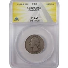 1932 S Washington Silver Quarter F 12 Details ANACS SKU:I25544
