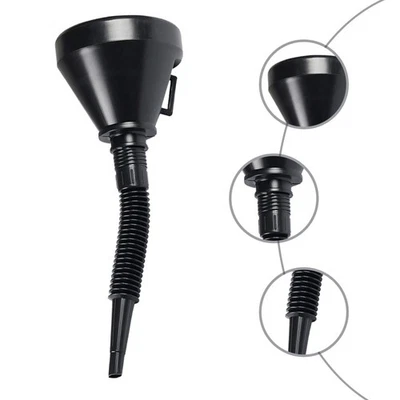 2 Pcs Oil Funnel Set Plastic Funnels for Gas and with Flexible Hose - Image 1 of 4