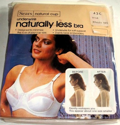 Women's Sears Underwire Naturally Less Bra White/Beige 40C/42C