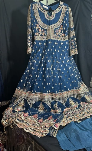 Brand - Zarqun Premium - Beautiful Heavy Emb Long Dress - Medium Size - $120 - Picture 4 of 21