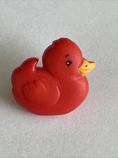 1 Red Rubber Duckie Duck Plastic Buttons 3/4” Self Shank