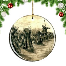Van Gogh Wheat Field With Sheaves And Christmas ornament city travel souvenir