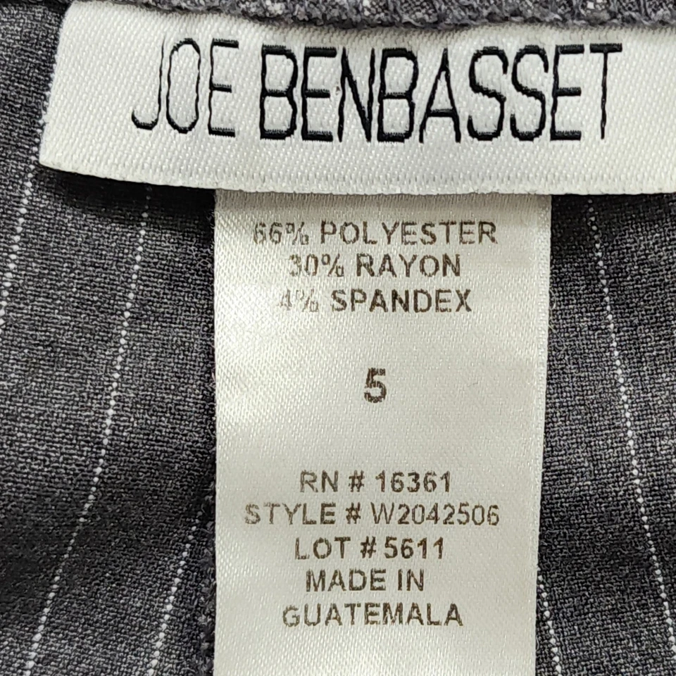 Pantalones JOE BENBASSET Mujer 5 Juniors Gris Blanco Rayas tiro medio tobillo elástico Foto 3 de 4