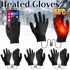 Electric USB Heated Gloves Winter Warming Thermal Ski Snow Windproof Hand Warm