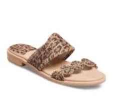 Jack Rogers Jacks Flat Sandals Animal Leopard Leather Women's 9.5