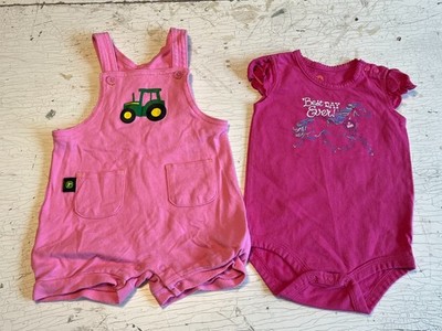 Baby Girl's JOHN DEERE/CARHARRT Size 9-12 Months Pink One-Pieces