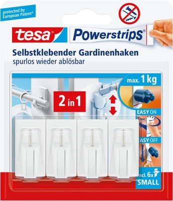 BESUCHE DEN TESA-STORE Tesa Powerstrips Vario-Gardinenhaken / Selbstklebende Gardinenhaken Von Tesa - W