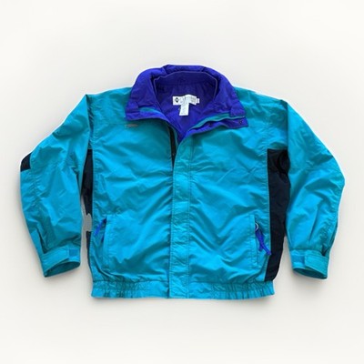 Vintage Columbia Bugaboo Jacket Mens L Tall Winter Coat 90s Teal Purple Ski