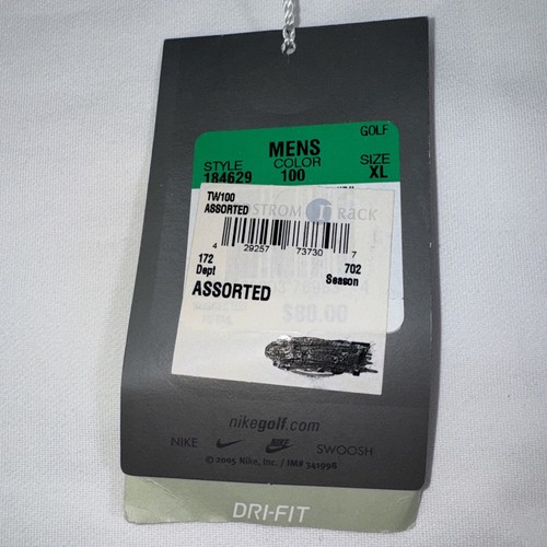 Nike Tiger Woods Dri-Fit camicia da golf finto collo bianca da uomo XL MSRP $80,00 - Foto 5 di 9