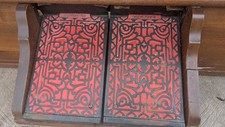 Antique Flaws Unique Pair of Pump Organ Ornate Black  Red Cast Iron Foot Pedals