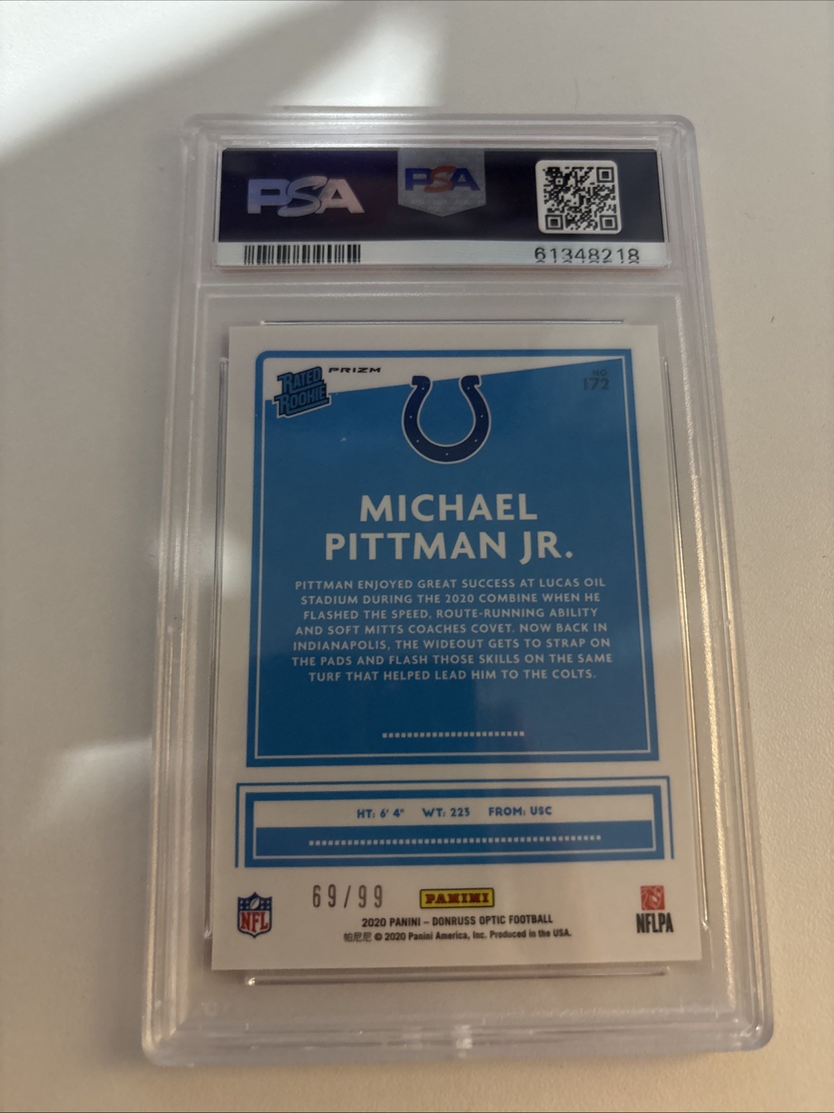 2020 Panini Donruss Optic - Rated Rookies Michael Pittman Jr. #172 Red Prizm /99