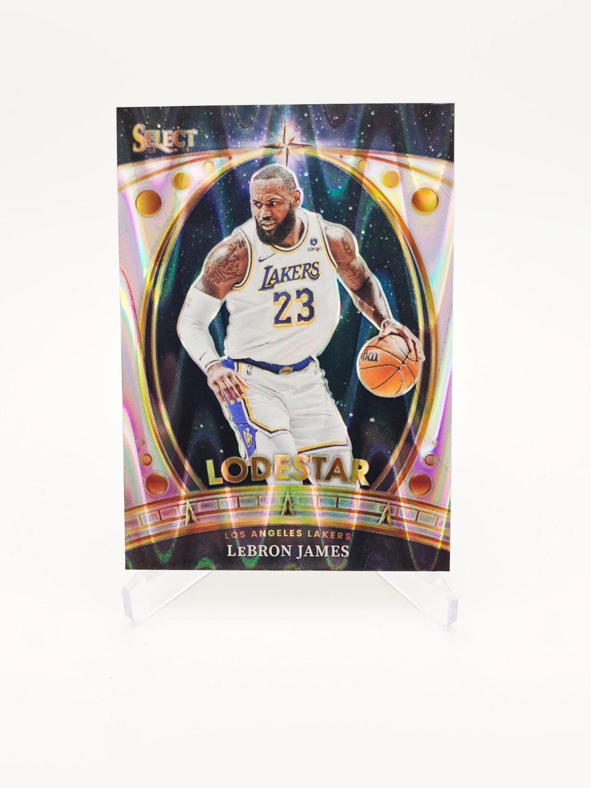 2023-24 Panini Select LeBron James Lodestar Tectonic Silver Prizm #4 LA Lakers