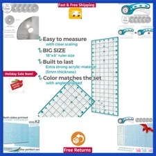 Ergonomic Rotary Cutter Set with 5 Blades & A2 Self-Healing Cutting Mat