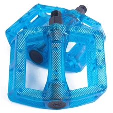 CULT BMX DAK PC PEDALS 9/16" CLEAR BLUE PLASTIC COMPOSITE
