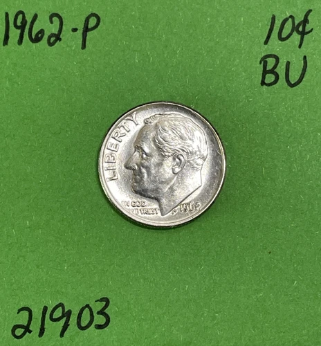1962 Roosevelt Dime 10c BU Uncirculated Mint State 90% Silver