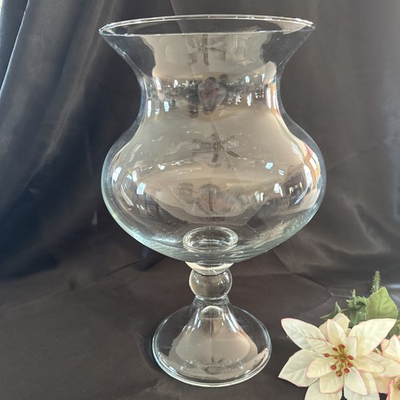#ad #ad 13” Large Footed Glass Hurricane Candle Holder Pedestal Wedding Centerpiece $39.99