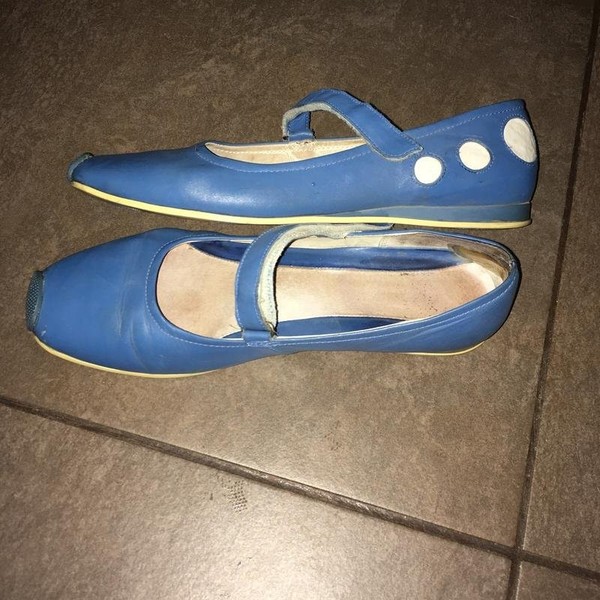 Women Clarks Heels Blue Leather 39 #7B6A