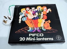 VINTAGE BOXED SET OF 20 PIFCO MINI LANTERNS - CHRISTMAS LIGHTS - WORKING 
