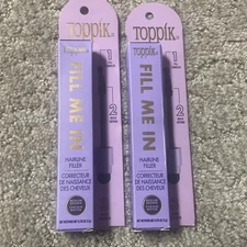 LOT OF 2 Toppik Fill Me In Hairline Filler MEDIUM BROWN for Thicker Looking Hair