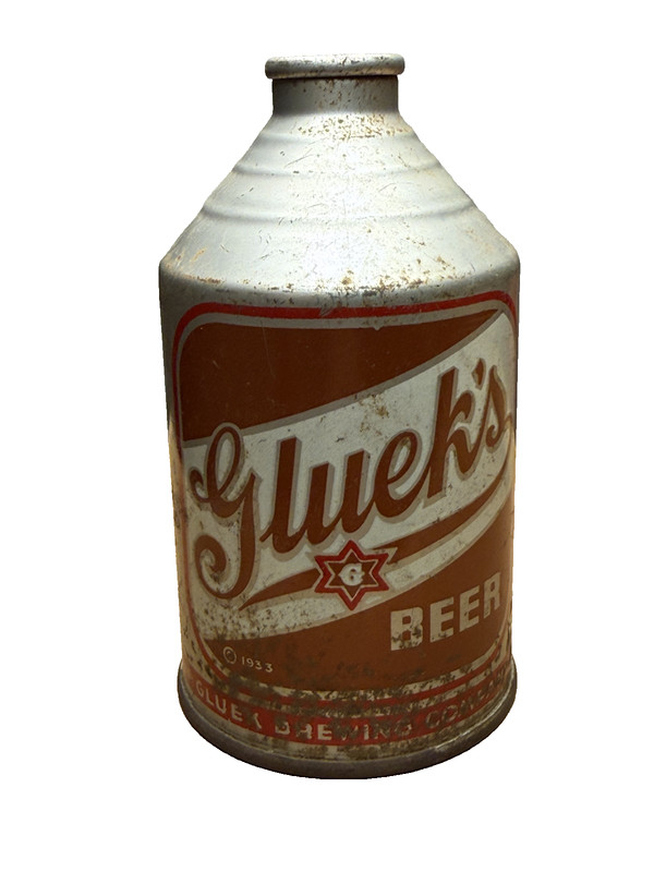 Gluek's Beer The Silver Growler Crowntainer Cone Top 12 ounce (IRTP)