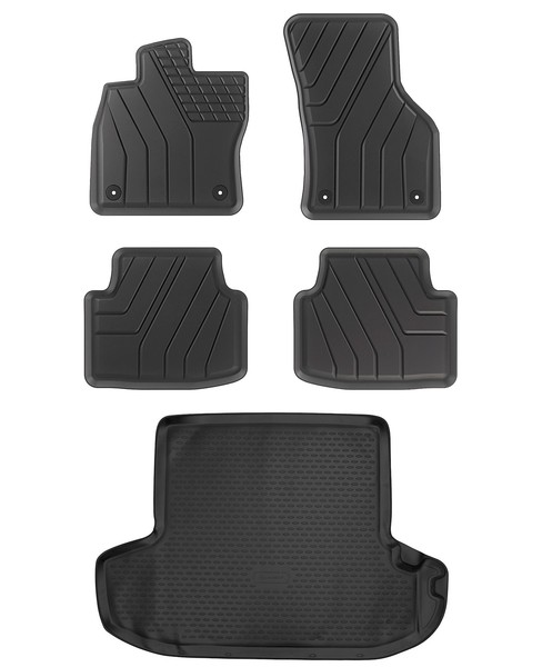 Gummi FußMatten Kofferraumwanne FüR Skoda Octavia 3 5E 2013-2019 Gummimatten-image