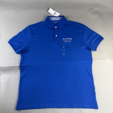 Tommy Hilfiger Polo Shirt Medium Men Blue Classic Fit Embroidered Logo New 29