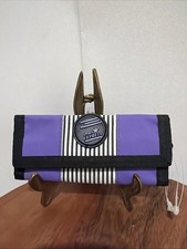 Vtg L.A. Express Neon Purple Black/white Stripes Hook  Loop Wallet 80s 90s 