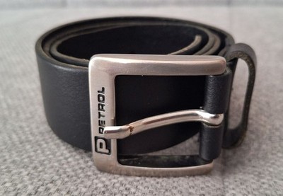 Schwarzer Ledergürtel Petrol 83cm, Breite 3,2cm, sehr guter Zustand