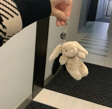 Jellycat Amuseable Bashful Beige Bunny Plush Bag Charm Keychain Cute Gift NWT