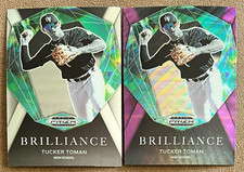Tucker Toman 2022 Prizm Draft Picks Brilliance Lot w/ Purple Wave Blue Jays RC