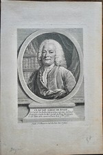 CLAUDE GROS DE BOZE (1680-1753), PORTRAIT ENGRAVING 18th century, FRENCH SCHOLAR